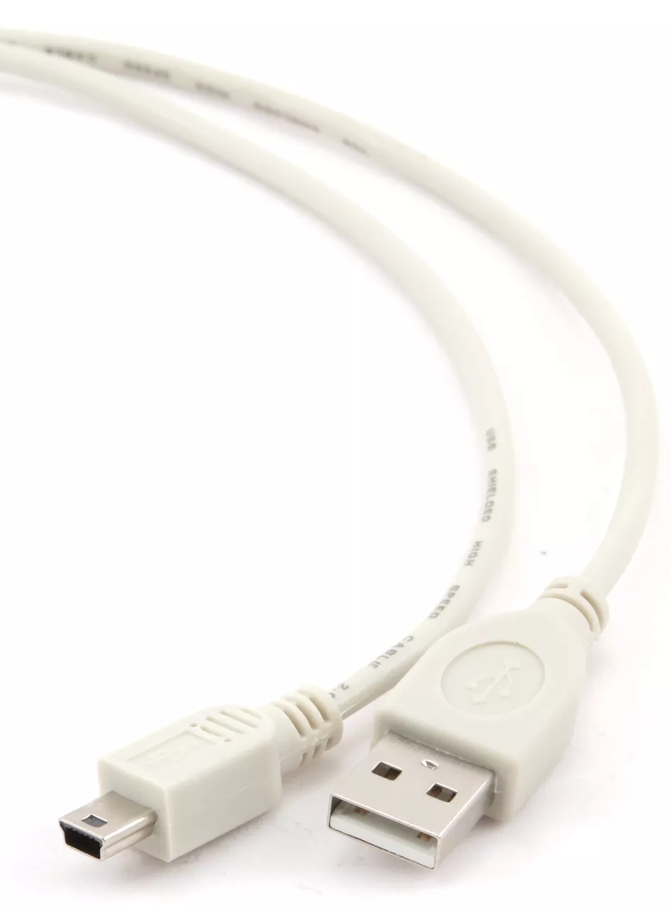 Кабель USB Cablexpert 10w 2.1a 0.9m Mini USB cable White (CC-USB2-AM5P-3) - фото 2