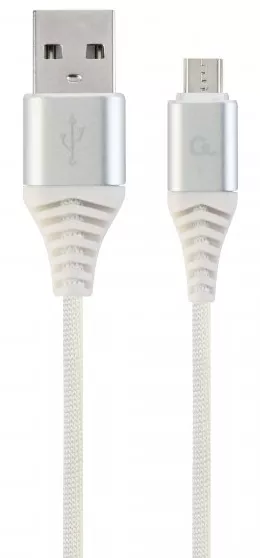 Кабель Cablexpert Premium USB-A - micro USB 12w 2.4a 2м cable White (CC-USB2B-AMmBM-2M-BW2) - фото 1