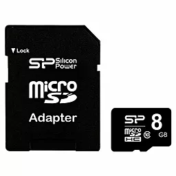 Карта пам'яті Silicon Power microSDHC 8GB Class 10 + SD-адаптер (SP008GBSTH010V10-SP) - фото Карта пам'яті Silicon Power microSDHC 8GB Class 10 + SD-адаптер (SP008GBSTH010V10-SP)