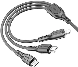 Універсальний кабель Borofone BX66 3-in-1 USB-A to Type-C/Lightning/micro USB 10w 2a 1м сable Black - фото Універсальний кабель Borofone BX66 3-in-1 USB-A to Type-C/Lightning/micro USB 10w 2a 1м сable Black