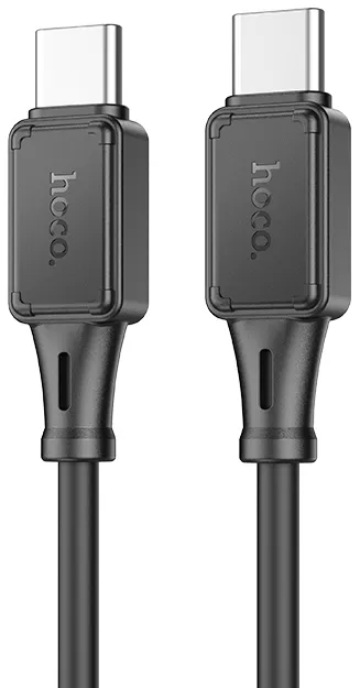 Кабель Hoco X101 silicone USB Type-C - Type-C 60w 3a 1м PD cable Black - фото 1