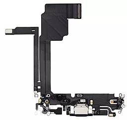 Нижний шлейф Apple iPhone 15 Pro Max c разъемом зарядки, с микрофоном Original - снят с телефона Blue Titanium