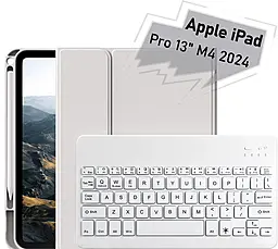 Чехол-книжка BeCover с беспроводной клавиатурой для Apple iPad Pro 13" M4 2024 Gray (713004) - фото Чехол-книжка BeCover с беспроводной клавиатурой для Apple iPad Pro 13" M4 2024 Gray (713004)