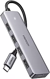 USB Type-C хаб Ugreen CM219 Type-C - 4xUSB with MicroUSB Power Port Gray (70336) - миниатюра 3