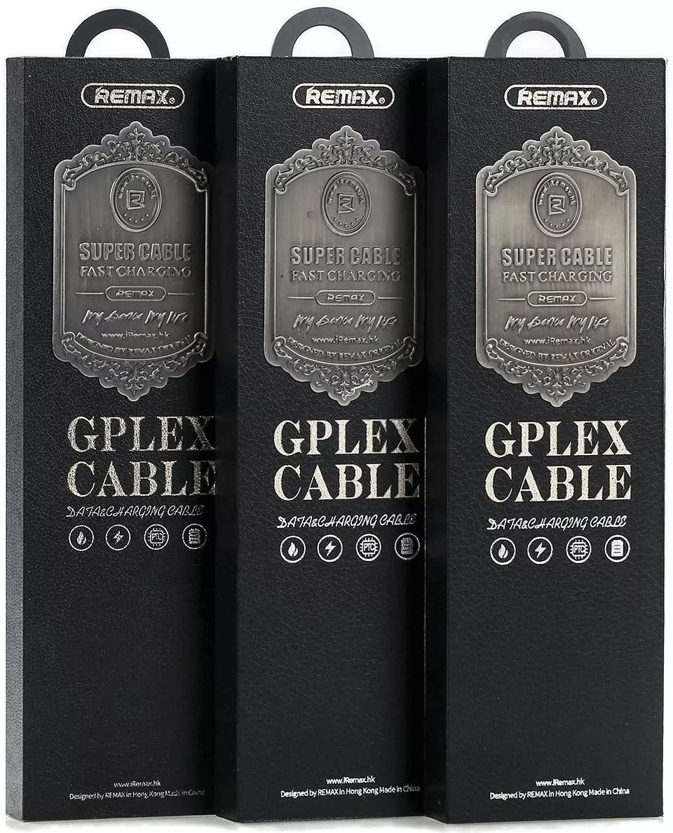 Універсальний кабель Remax RC-070th Gplex 3-in-1 USB-A to Type-C/Lightning/micro USB 12w 2.4a 1м cable Black  - фото 3