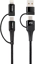 Кабель USB PD Gelius Pro Unimog2 4-in-1 USB-A+C - Type-C/Lightning Cable Black
