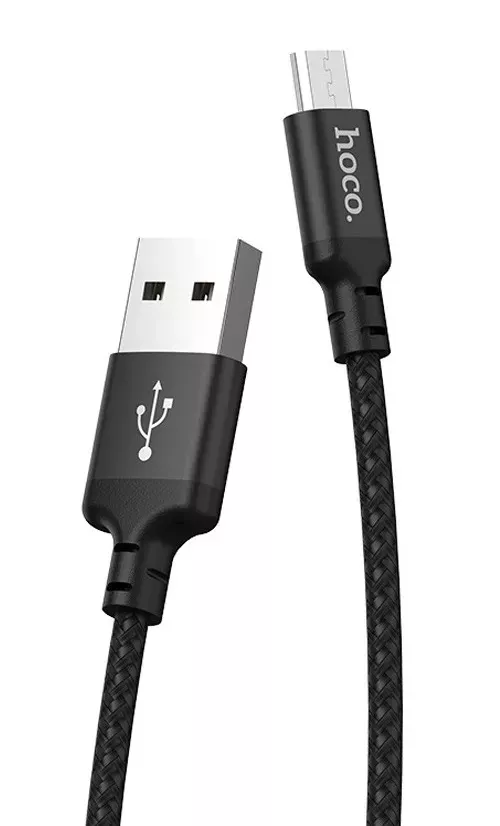 Кабель Hoco X14 Times Speed USB-A - micro USB 12w 2.4a 2м cable Black - фото 3
