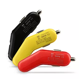 Автомобільний зарядний пристрій Baseus 2USB Car charger 2.4A Yellow (flyest series) - мініатюра 12