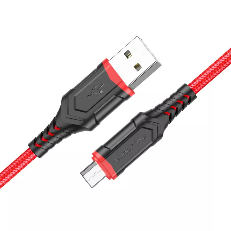 Кабель Borofone BX67 USB-A - micro USB 12w 2.4a 1м cable Red - фото 2