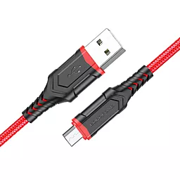 Кабель Borofone BX67 USB-A - micro USB 12w 2.4a 1м cable Red - миниатюра 2 Кабель Borofone BX67 USB-A - micro USB 12w 2.4a 1м cable Red - миниатюра 2