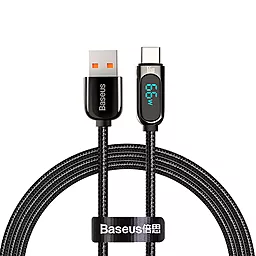 Кабель USB Baseus Display Fast Charging 66W 6A 2M Data USB Type-C Cable  Black (CASX020101)