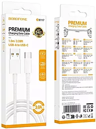 Кабель Borofone BX117 Source USB-A - Type-C 15w 3a 1м cable White - мініатюра 4 Кабель Borofone BX117 Source USB-A - Type-C 15w 3a 1м cable White - мініатюра 4