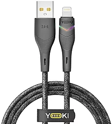 Кабель Yoki YK-RG24 RGB USB-A - Lightning 12w 2.4a 1.2м cable Black - фото Кабель Yoki YK-RG24 RGB USB-A - Lightning 12w 2.4a 1.2м cable Black