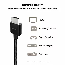 Видеокабель Belkin HDMI 2.1 (AM/AM) 8K/60Hz Ultra High Speed 1m Black (AV10176BT1M-BLK) - миниатюра 5