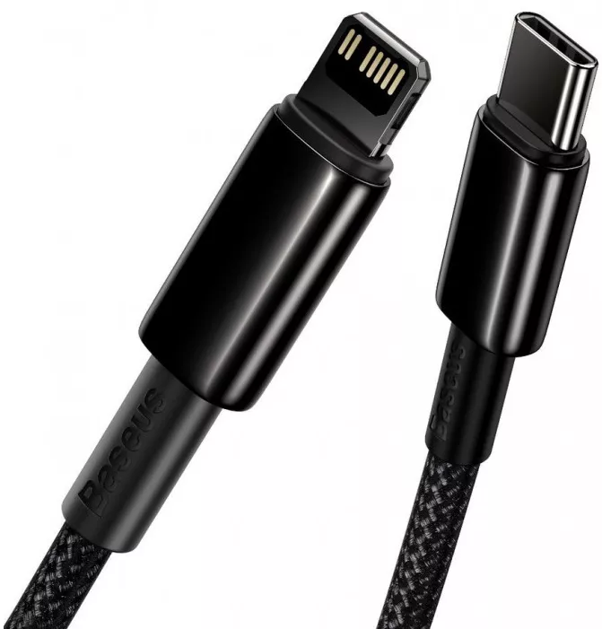 Кабель USB Baseus Tungsten Gold Fast Type-C - Lightning Cable 2м Black (CATLWJ-A01) - фото 2