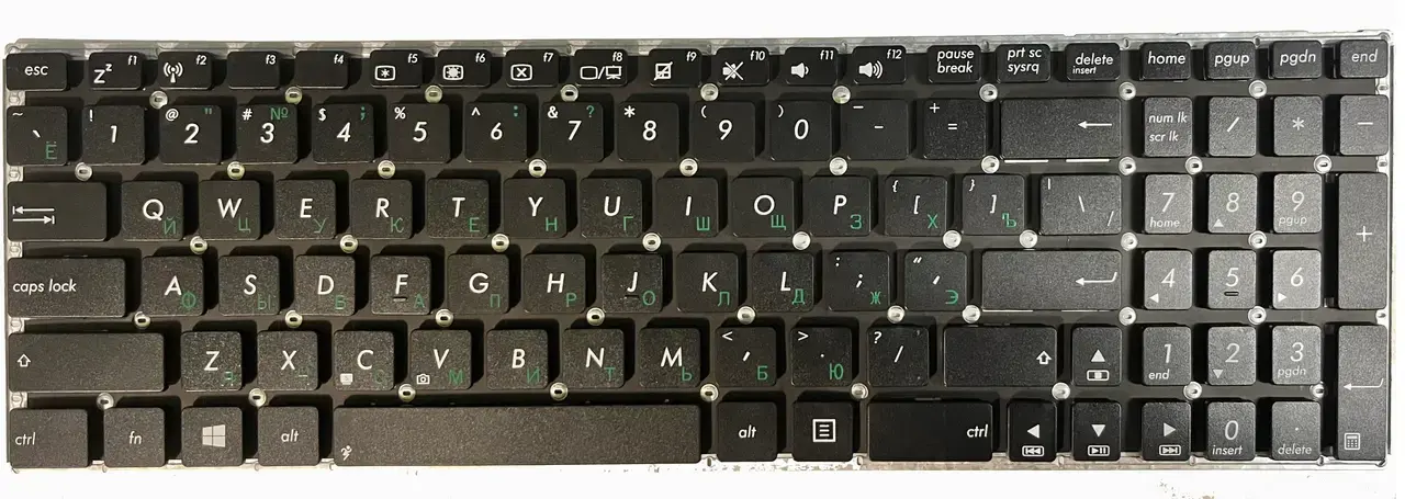 Клавіатура для ноутбуку Asus R515M RU/ENG, без рамки Black - фото 2