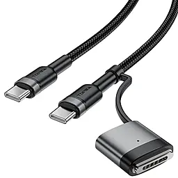 Универсальный кабель AceFast C22-05 2-in-1 USB Type-C to Type-C/MagSafe 3 140w 5a 1.2м PD cable Black - фото Универсальный кабель AceFast C22-05 2-in-1 USB Type-C to Type-C/MagSafe 3 140w 5a 1.2м PD cable Black