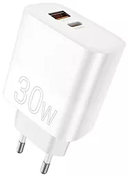 Сетевое зарядное устройство WUW C208 30w PD USB-C/USB-A ports charger white - фото Сетевое зарядное устройство WUW C208 30w PD USB-C/USB-A ports charger white