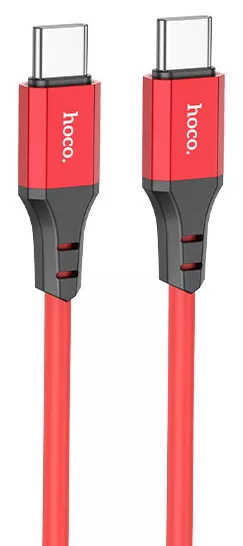 Кабель Hoco X86 Spear USB Type-C - Type-C 60w 3a 1м PD cable Red - фото 1