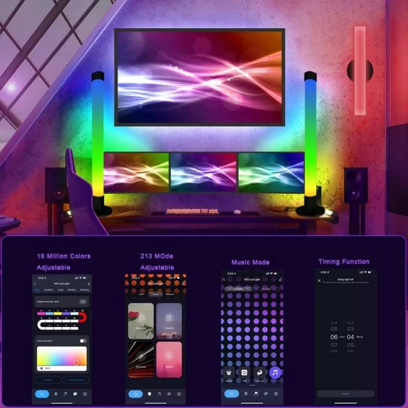Настольная LED лампа Epik RGB 5V Panel 2 Bluetooth Black - фото 4