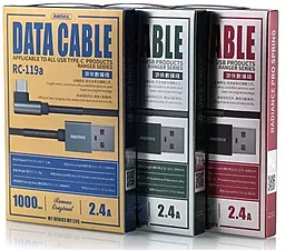 Кабель Remax Ranger USB-A - Type-C 12w 2.4a 1м cable Grey (RC-119a) - миниатюра 3 Кабель Remax Ranger USB-A - Type-C 12w 2.4a 1м cable Grey (RC-119a) - миниатюра 3
