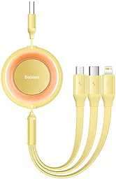 USB Кабель Baseus Bright Mirror 2 Series 22.5w 3.5a 1.1m 3-in-1 USB to micro/Lightning/Type-C cable yellow (CAMJ010011)