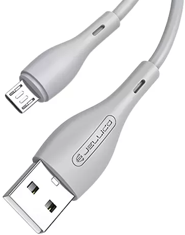 Кабель Jellico A14 USB-A - micro USB 15w 3.1a 1м cable Gray - фото 2