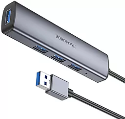 USB-A хаб Borofone 4-in-1 gray - мініатюра 5 USB-A хаб Borofone 4-in-1 gray - мініатюра 5