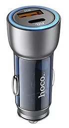 Автомобільний зарядний пристрій Hoco NZ8 43w PD USB-C/USB-A ports car charger blue