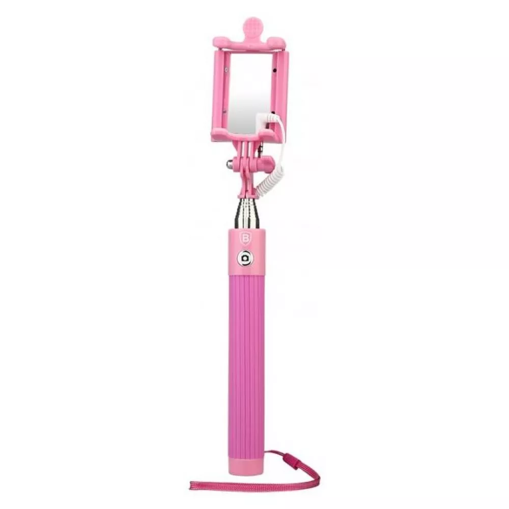 Моноподы, селфи-палки Baseus Monopod mini-series with AUX-cable Pink - фото 1