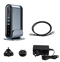 Мультипортовый USB Type-C хаб Baseus Station Three-Screen Multifunctional USB-C -> Adapter (CAHUB-DG0G) - миниатюра 4 Мультипортовый USB Type-C хаб Baseus Station Three-Screen Multifunctional USB-C -> Adapter (CAHUB-DG0G) - миниатюра 4
