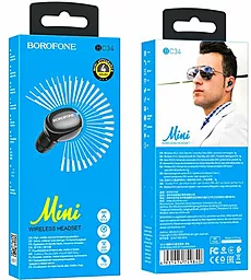 Блютуз гарнитура Borofone BC34 Mini Black - миниатюра 3 Блютуз гарнитура Borofone BC34 Mini Black - миниатюра 3