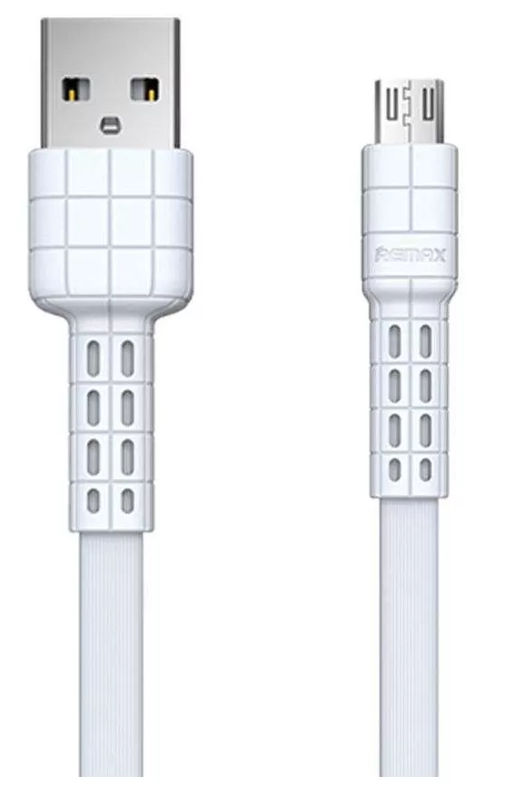Кабель Remax Armor USB-A - micro USB 12w 2.4a 1м cable White (RC-116m) - фото 1