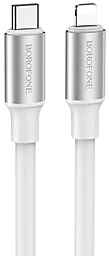 Кабель Borofone BX82 Bountiful USB Type-C - Lightning 20w 3a 1м PD сable White - фото Кабель Borofone BX82 Bountiful USB Type-C - Lightning 20w 3a 1м PD сable White