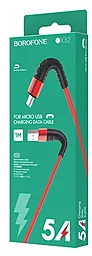 Кабель Borofone BX32 Munificent USB-A - micro USB 12w 2.4a 1м cable Red - миниатюра 3