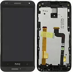 Дисплей HTC Desire 601 (315n) с тачскрином и рамкой, оригинал, Black