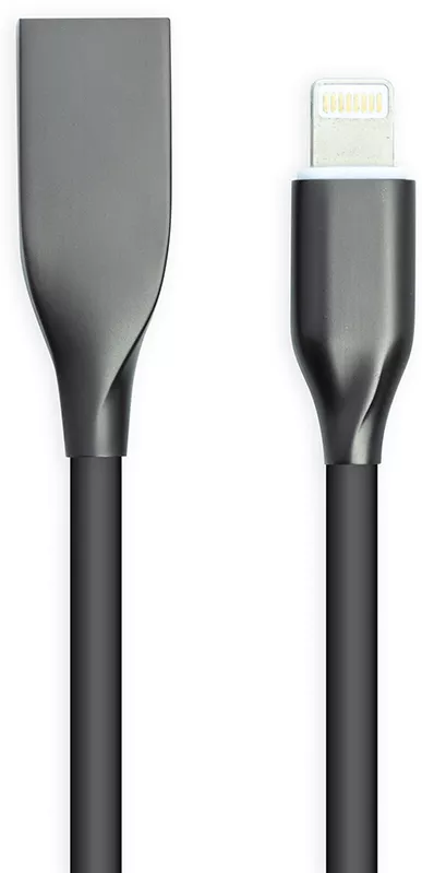 Кабель PowerPlant USB-A - Lightning 12w 2.4a 1м cable Black (CA911790) - фото 1
