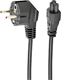 Кабель питания CEE 7/7 - C5 3x0.75mm 0.5m черный (PC-186-ML12-0.5M) Cablexpert - фото Кабель питания CEE 7/7 - C5 3x0.75mm 0.5m черный (PC-186-ML12-0.5M) Cablexpert