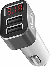 Автомобильное зарядное устройство Gelius GP-CC005 Pro Wolt LCD 15.5w 2xUSB-A ports car charger white - фото Автомобильное зарядное устройство Gelius GP-CC005 Pro Wolt LCD 15.5w 2xUSB-A ports car charger white