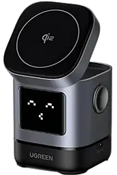 Беспроводная док-станция Ugreen W709 2-in-1 25w wireles charger grey (45775) - фото Беспроводная док-станция Ugreen W709 2-in-1 25w wireles charger grey (45775)