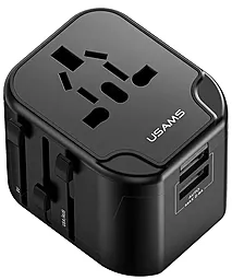 Сетевое зарядное устройство Usams US-CC173 T55 12w 2xUSB-A Travel Charger (US/AU/EU/UK) black - фото Сетевое зарядное устройство Usams US-CC173 T55 12w 2xUSB-A Travel Charger (US/AU/EU/UK) black