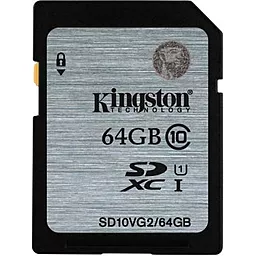 Карта пам'яті Kingston SDXC 64GB Class 10 UHS-I U1 (SD10VG2/64GB)