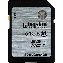 Карта пам'яті Kingston SDXC 64GB Class 10 UHS-I U1 (SD10VG2/64GB) - фото Карта пам'яті Kingston SDXC 64GB Class 10 UHS-I U1 (SD10VG2/64GB)