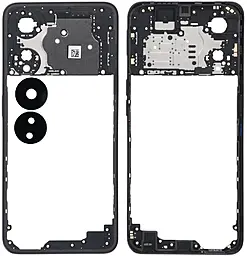 Рамка корпуса Oppo A78 5G со стеклом камеры Glowing Black - фото Рамка корпуса Oppo A78 5G со стеклом камеры Glowing Black