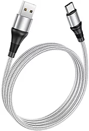 Кабель Hoco X50 Excellent USB-A - Type-C 15w 3a 1м cable Gray - мініатюра 3