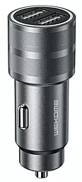 Автомобильное зарядное устройство WK WP-C32 2USB + USB Lightning Cable Dark Grey (6941027620090)