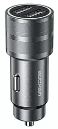 Автомобильное зарядное устройство WK 2.4a 2xUSB-A ports car charger + Lightning cable dark grey (WP-C32)