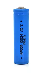 Акумулятор ViPow 14500 Li-ion 3.2V (400 mAh) Blue IFR14500 TipTop 1шт 3.2 V