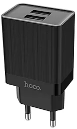 Сетевое зарядное устройство Hoco C51A Prestige EU 2USB/3,4A Black