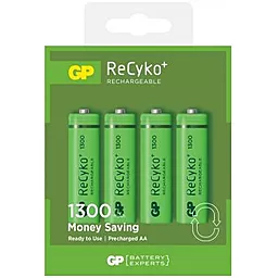 Аккумулятор GP AA Recyko+ 1300 mAh 4шт (GP130AAHCE-2GBE4) - фото Аккумулятор GP AA Recyko+ 1300 mAh 4шт (GP130AAHCE-2GBE4)